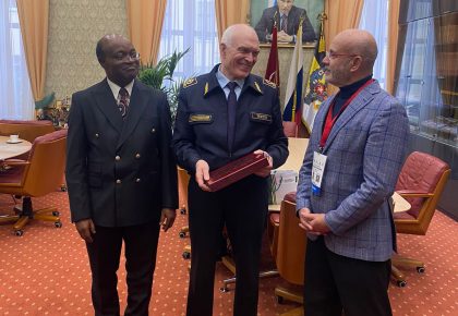 The  Africanity Trophy Foundation honours Rector Vladimir Litvinenko for his commitment to training African engineers